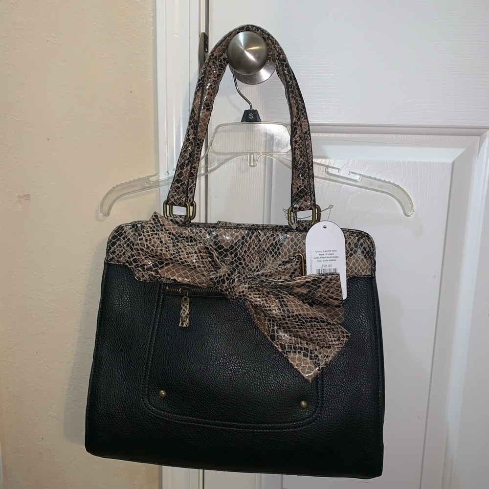 Jessica simpson sweety tote purse black bow nwt - Picture 3 of 6